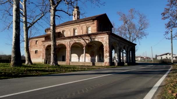 Paisajes Iglesia Medieval Bellinzago Novarese — Vídeo de stock