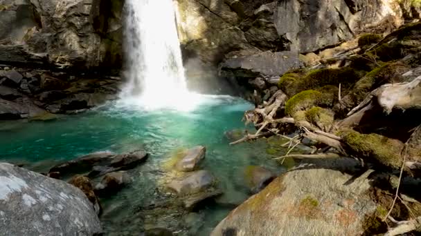 Маршруту Доломитовых Альп Встретите Водопад Casina Muta — стоковое видео