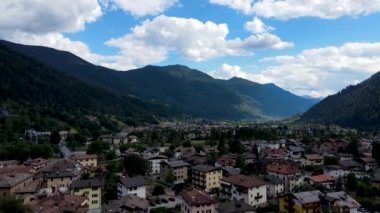  Aerial Drone - Landscape on the Alpine Country of Carisolo Italy