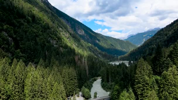 Aerial Drone Summer Overview Italian Alps — Vídeo de Stock