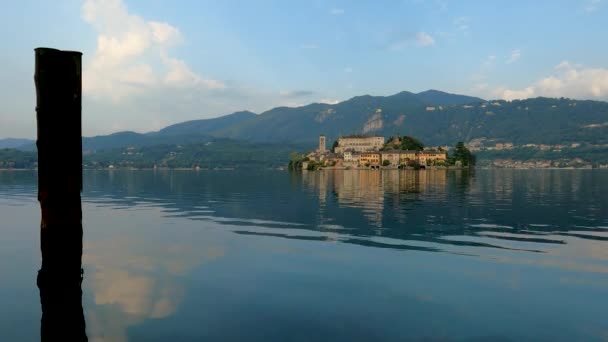 Landscape Dawn Lake Orta — Stockvideo