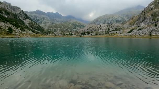 Summer Landscape Fog Lake Turquoise Cornisel Ιταλία — Αρχείο Βίντεο