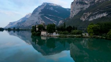  Aerial Drone - Landscape on the Castle of Toblino
