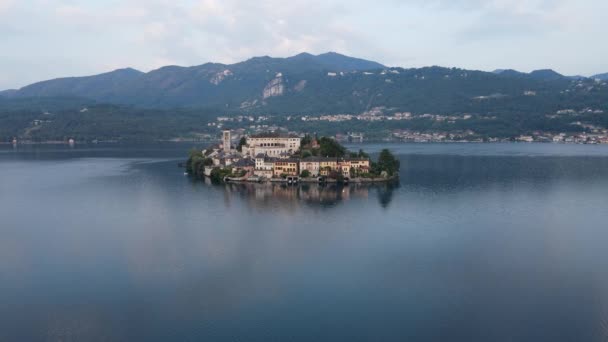 Aerial Drone Landscape Castle Toblino — Stockvideo