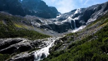 Aerial Drone - Landscape on the Matarot Glacial Falls.
