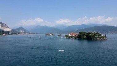Aerial Drone - Summer Landscape on the Borromeo Islands Italy