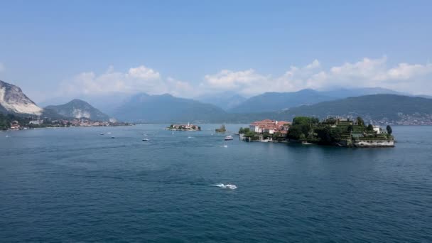 Aerial Drone Summer Landscape Borromeo Islands Italy — Stockvideo