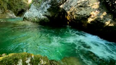 Landscape on a River of the Alps with Canyon and Emerald Water - 5K