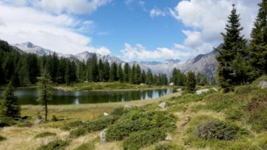 Aerial Drone - Landscape on the Alpine Lake of San Giuliano