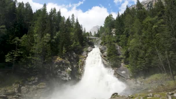 Aerial Drone Alpine Landscape Pedruc Falls — Stock Video