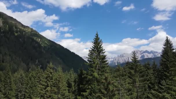 Drone Aéreo Paisaje Alpino Los Dolomitas Italianos — Vídeo de stock