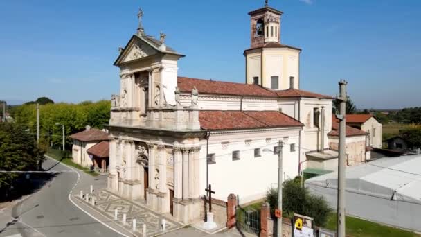 Flygdrönare Landskap Helgedomen Den Välsignade Jungfrun Antagandet Loreto Italien — Stockvideo