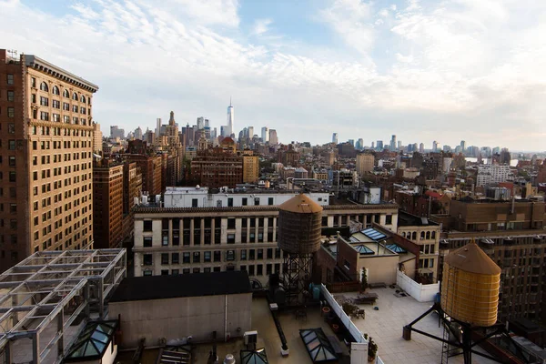 Lower Manhattan Skyline Cloudy Day — Stock Photo, Image