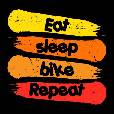 Uyku bisikleti ye. Vektör t-shirt tasarımı.