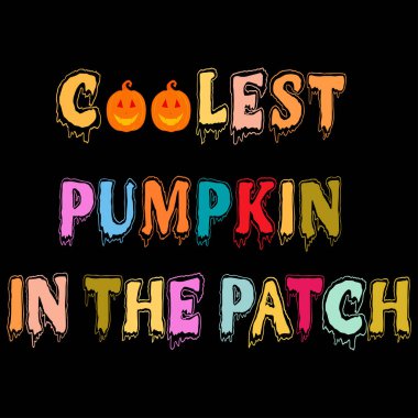 Yamalı Typography Vector t-shirt tasarımındaki en havalı balkabağı