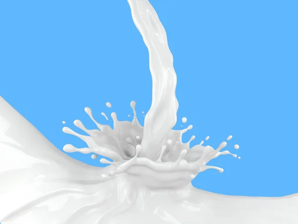 Illustration Milk Splash Blue Background Clipping Path — Stockfoto