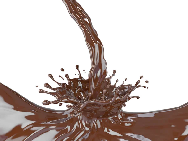 Illustration Chocolate Splash Isolated White Background Work Path Clipping Path — Foto de Stock