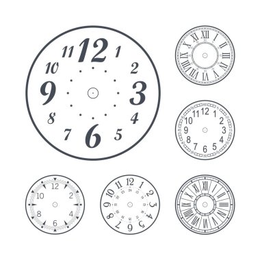 Saat çehresi Roman ve modern rakamlar ile ayarlandı, düzenlenebilir vuruş