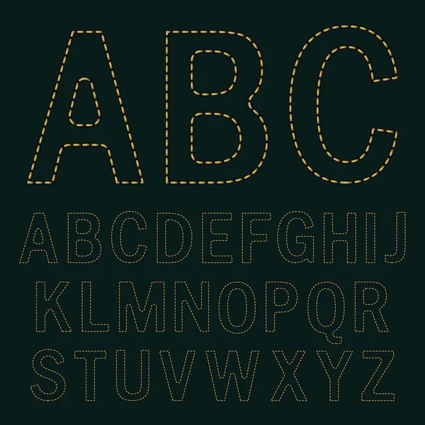 Alphabet Anglais Cousu Lettres Majuscules — Image vectorielle