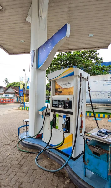 petrol and diesel gas pump station deserted due to strike against increased prices