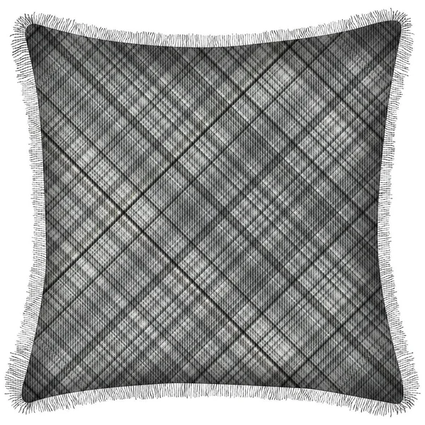 Cushion Isolated Checks Tartan Seamless Repeat Modern Pattern Woven Texture — Stock Photo, Image