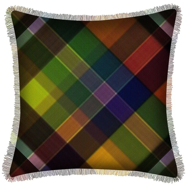 Coussin Isolé Avec Des Carreaux Tartan Répéter Sans Couture Motif — Photo