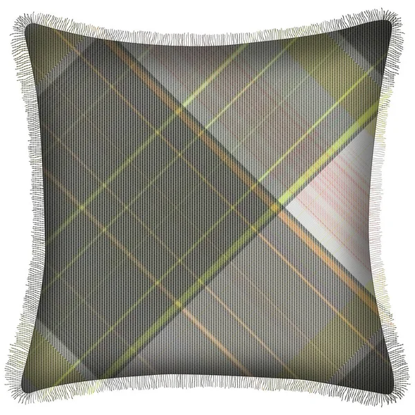 Cushion Isolated Checks Tartan Seamless Repeat Modern Pattern Woven Texture — ストック写真