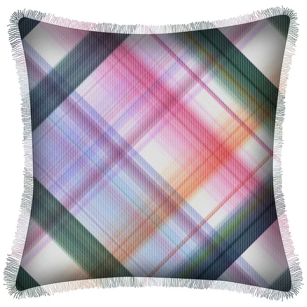 Cushion Isolated Checks Tartan Seamless Repeat Modern Pattern Woven Texture — стоковое фото