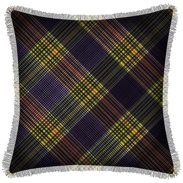 Cushion Isolated Checks Tartan Seamless Repeat Modern Pattern Woven Texture — Stock Photo, Image