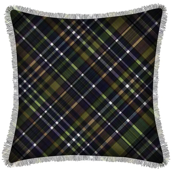 Cushion Isolated Checks Tartan Seamless Repeat Modern Pattern Woven Texture — Stock Photo, Image