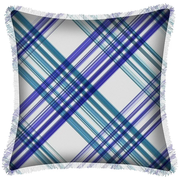 Cushion Isolated Checks Tartan Seamless Repeat Modern Pattern Woven Texture — Stock Photo, Image