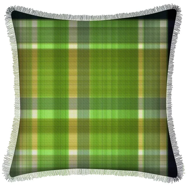 Cushion Isolated Checks Tartan Seamless Repeat Modern Pattern Woven Texture — Stock Photo, Image