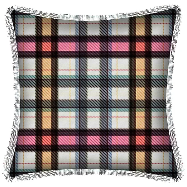 Cushion Isolated Checks Tartan Seamless Repeat Modern Pattern Woven Texture — Zdjęcie stockowe