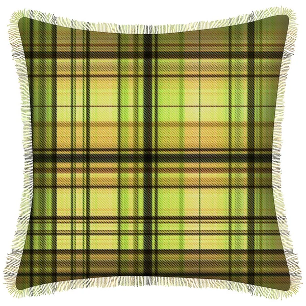 Cushion Diisolasi Dengan Checks Dan Tartan Seamless Mengulangi Pola Modern — Stok Foto