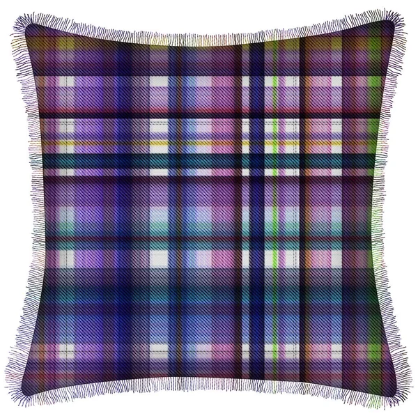 Cushion Isolated Checks Tartan Seamless Repeat Modern Pattern Woven Texture — Stock Photo, Image