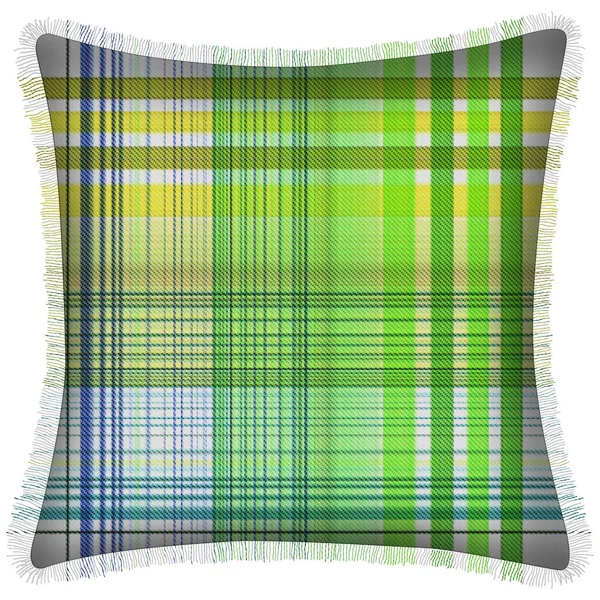 Kussen Geïsoleerd Met Checks Tartan Naadloze Herhaling Modern Patroon Met — Stockfoto