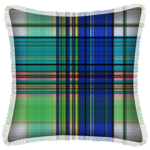 Cushion Isolated Checks Tartan Seamless Repeat Modern Pattern Woven Texture — Stock Photo, Image