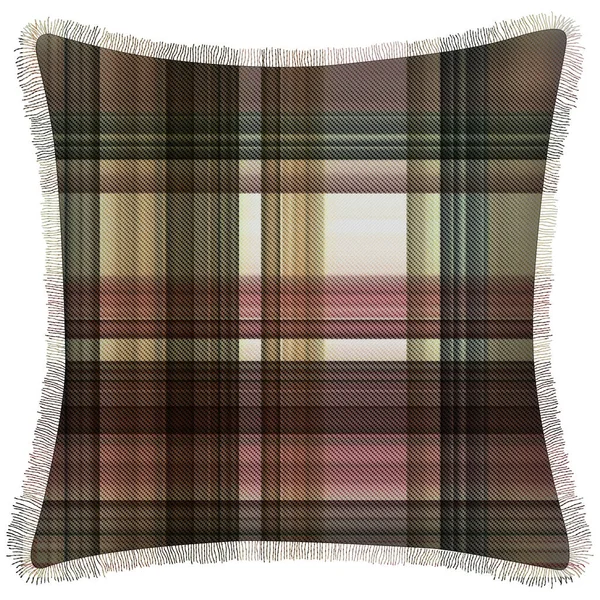 Coussin Isolé Avec Des Carreaux Tartan Répéter Sans Couture Motif — Photo