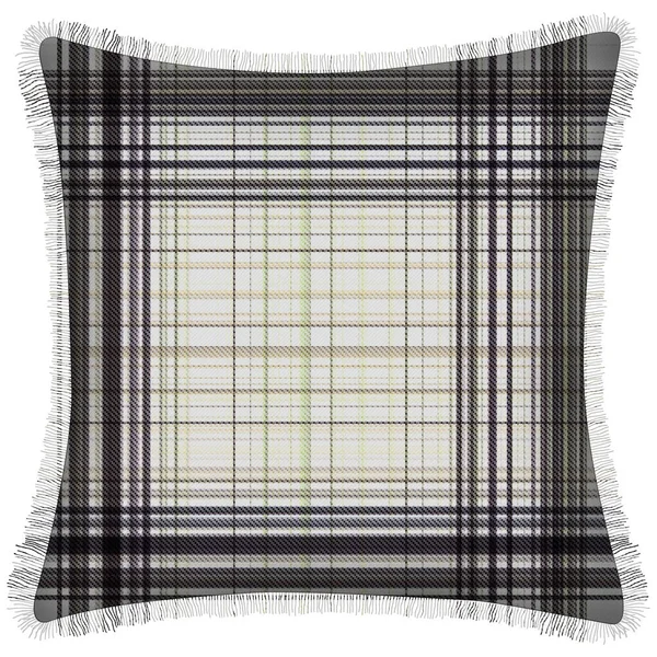 Cushion Isolated Checks Tartan Seamless Repeat Modern Pattern Woven Texture — Foto Stock