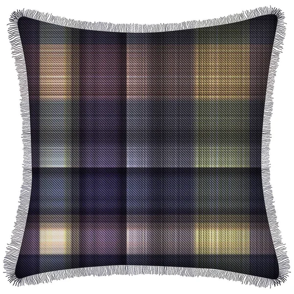 Cushion Isolated Checks Tartan Seamless Repeat Modern Pattern Woven Texture — Stock Fotó
