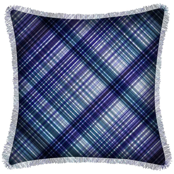 Cushion Isolated Checks Tartan Seamless Repeat Modern Pattern Woven Texture — Stock Photo, Image