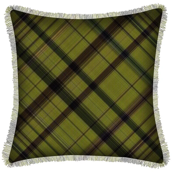 Cushion Isolated Checks Tartan Seamless Repeat Modern Pattern Woven Texture — Stock Photo, Image