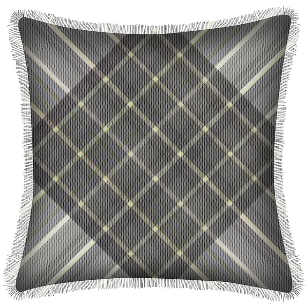 Cushion Isolated Checks Tartan Seamless Repeat Modern Pattern Woven Texture — Stock Photo, Image