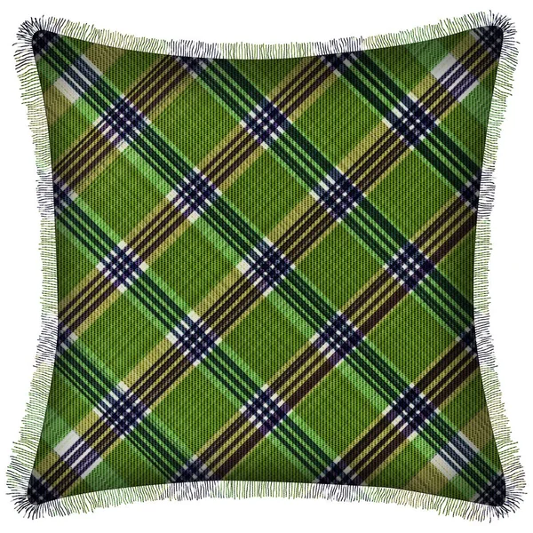 Cushion Isolated Checks Tartan Seamless Repeat Modern Pattern Woven Texture — Stock Photo, Image