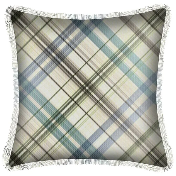 Cushion Isolated Checks Tartan Seamless Repeat Modern Pattern Woven Texture — Stock Photo, Image