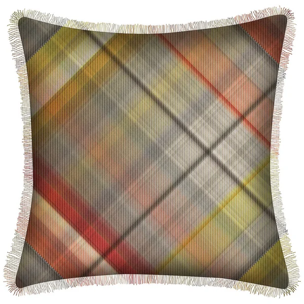 Coussin Isolé Avec Des Carreaux Tartan Répéter Sans Couture Motif — Photo