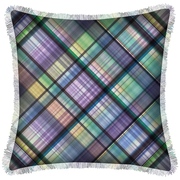 Cushion Isolated Checks Tartan Seamless Repeat Modern Pattern Woven Texture — Stockfoto