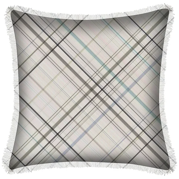 Cushion Isolated Checks Tartan Seamless Repeat Modern Pattern Woven Texture — 图库照片