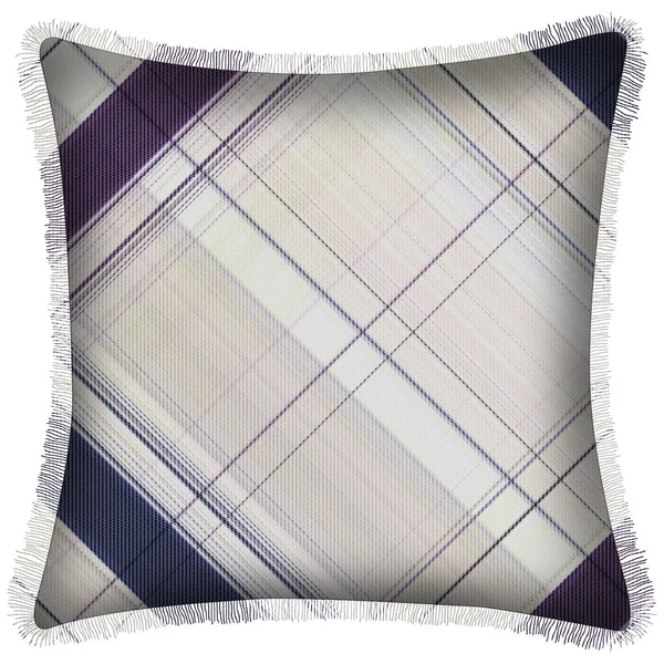 Cushion Isolated Checks Tartan Seamless Repeat Modern Pattern Woven Texture — 图库照片