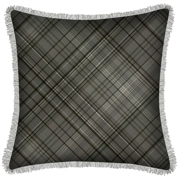 Cushion Isolated Checks Tartan Seamless Repeat Modern Pattern Woven Texture — Stock Photo, Image